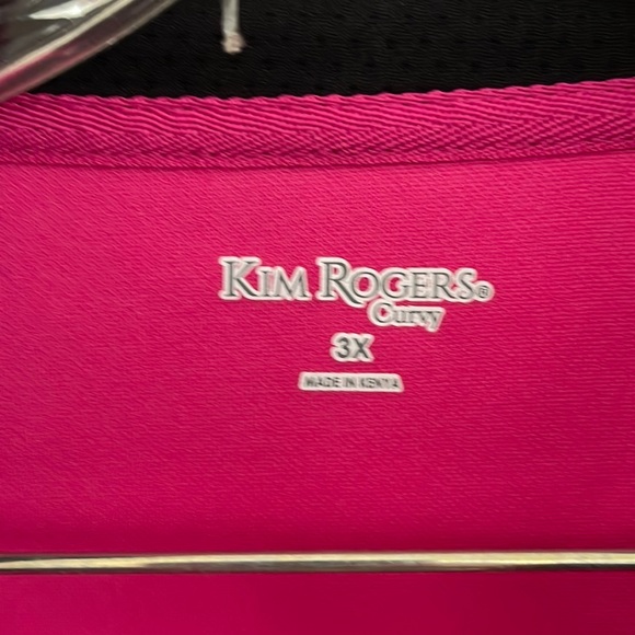 Kim Rogers, curviy athletic jacket, zip up 3X, pink, and black - Picture 3 of 3